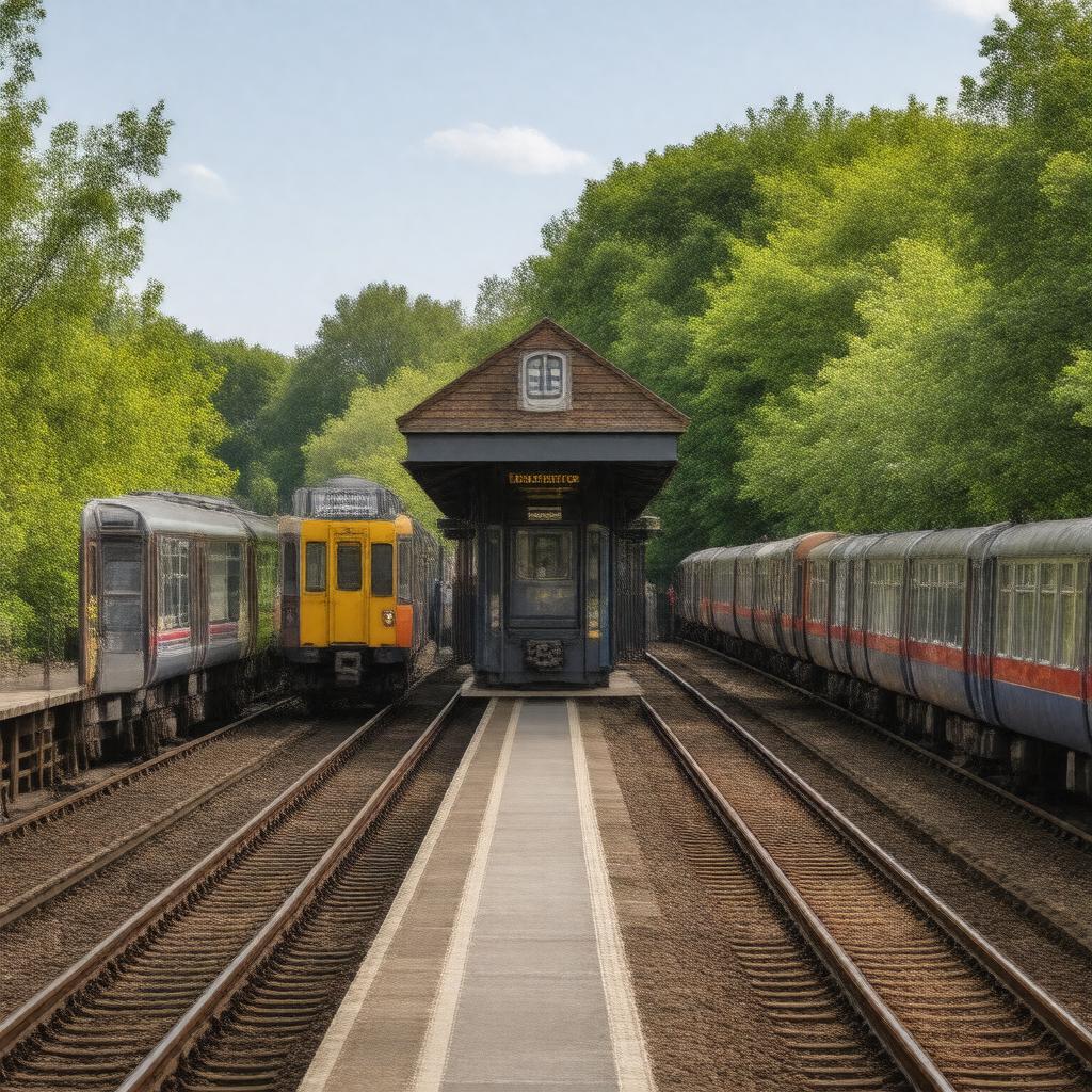 AI-created image of Enfield Town railway station