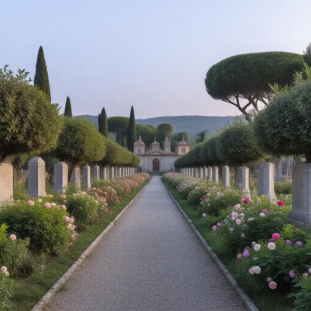 Click to view larger image AI-created image of English Cemetery, Florence