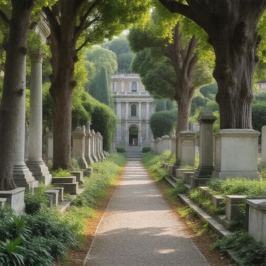 Click to view larger image AI-created image of English Cemetery, Naples
