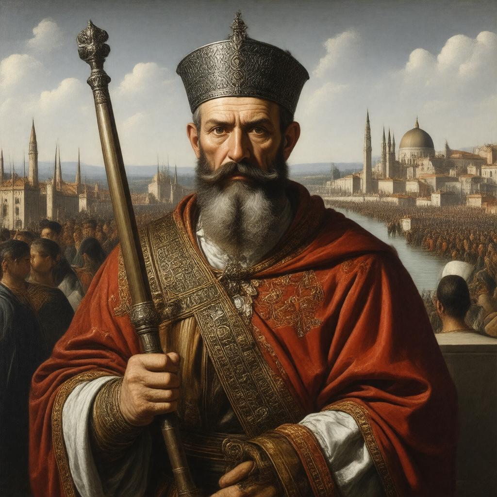 Click to view larger image AI-created image of Enrico Dandolo