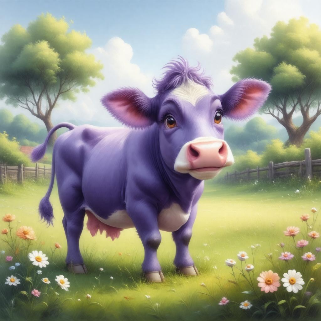 AI-created image of Ephelia the Purple Cow