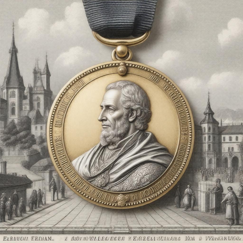 Click to view larger image AI-created image of Erasmus Medal