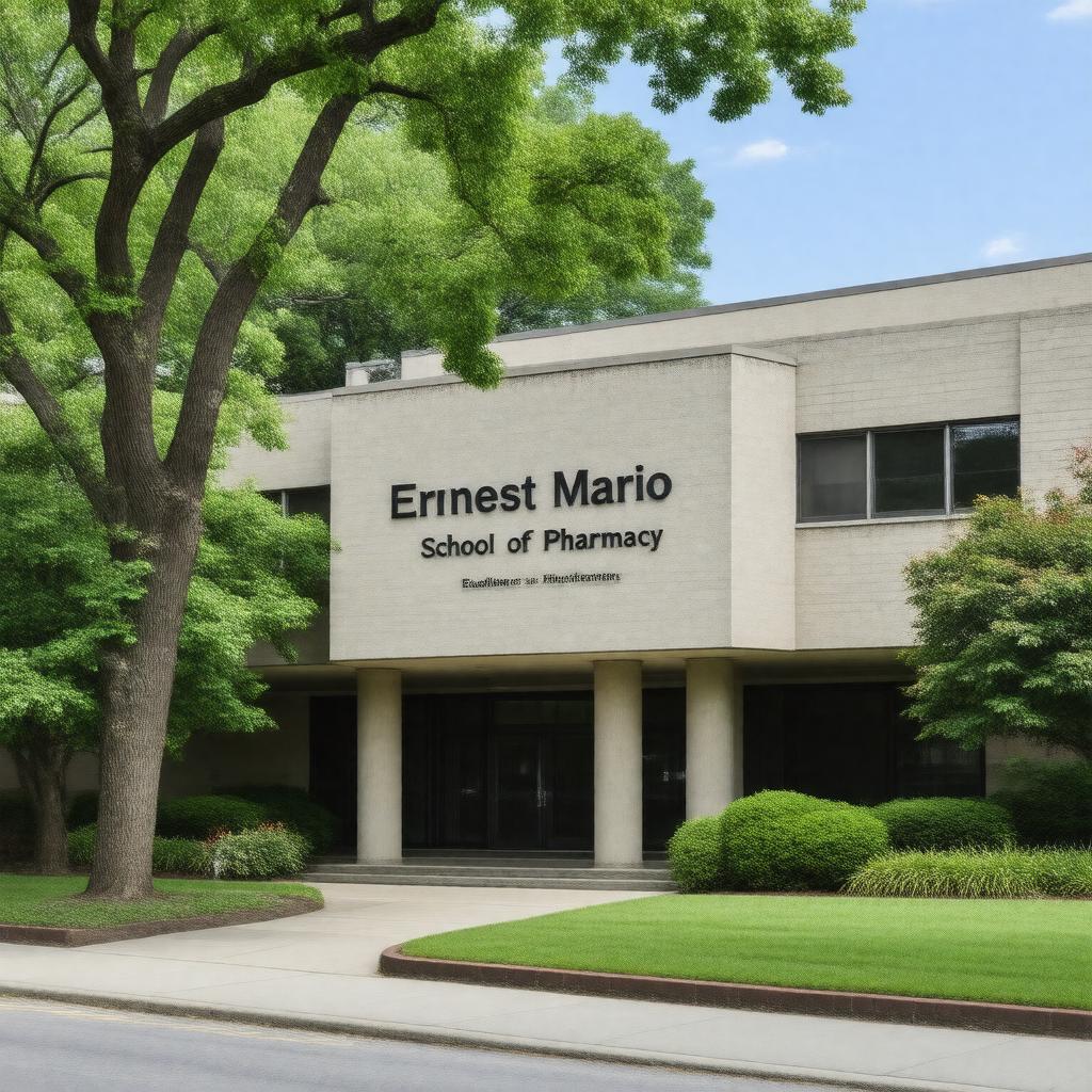 AI-created image of Ernest Mario School of Pharmacy