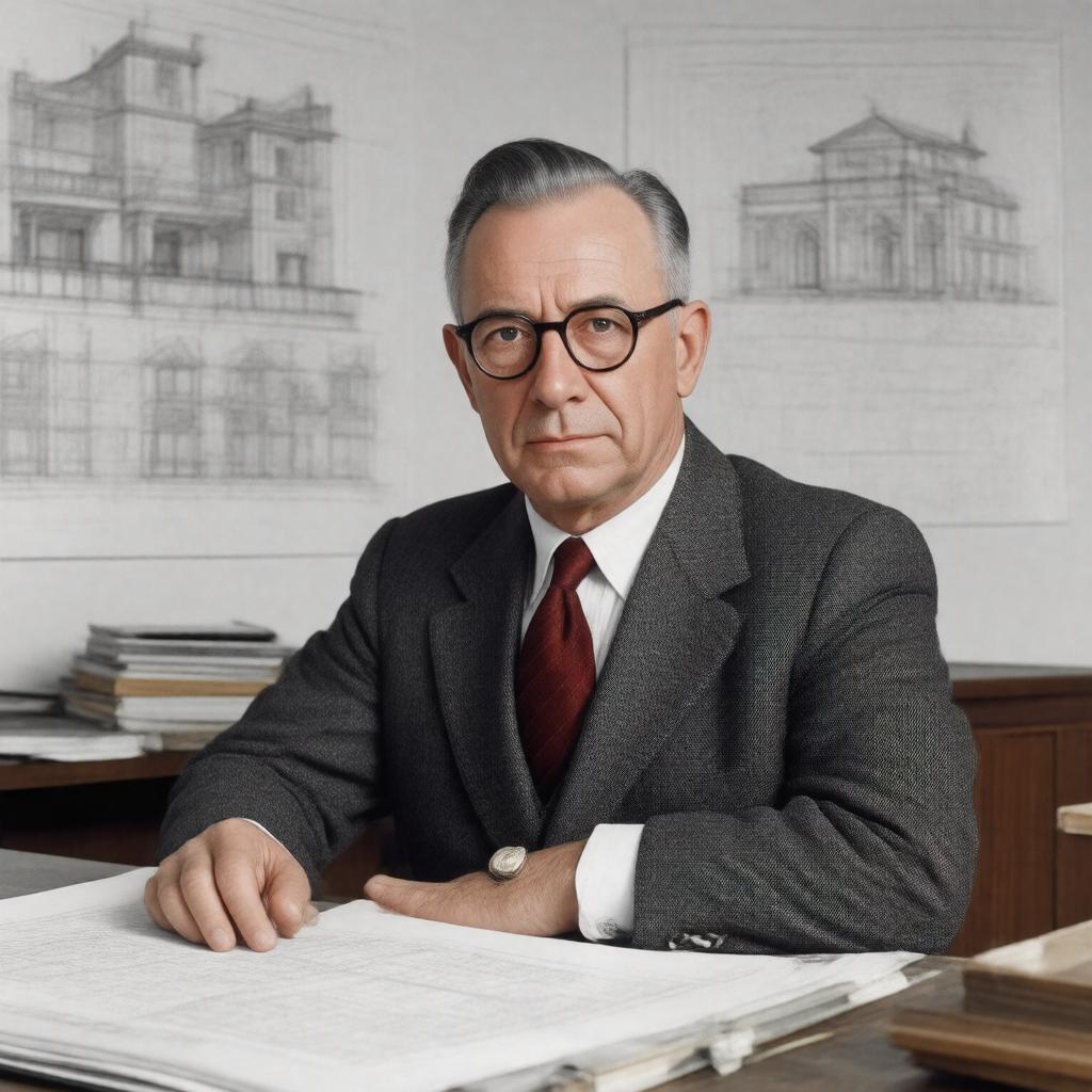 AI-created image of Ernst Neufert