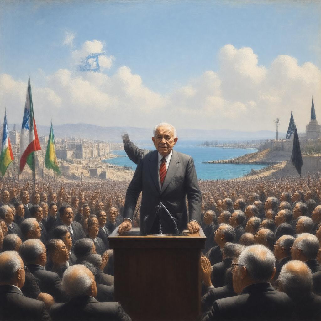 Click to view larger image AI-created image of Establishment of the State of Israel