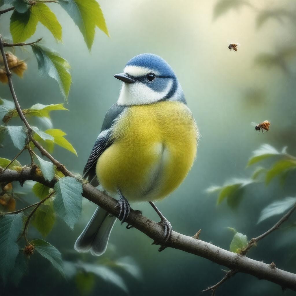 AI-created image of Eurasian blue tit