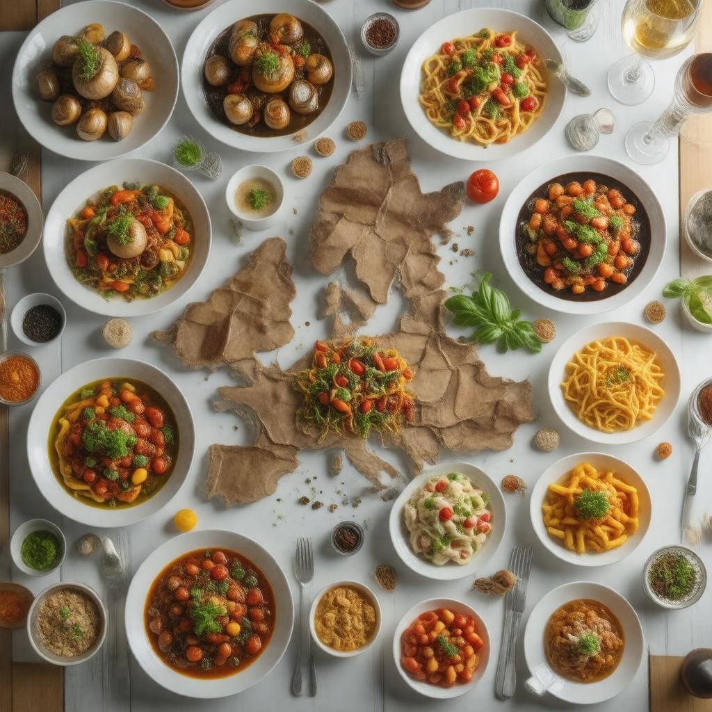 AI-created image of European cuisine