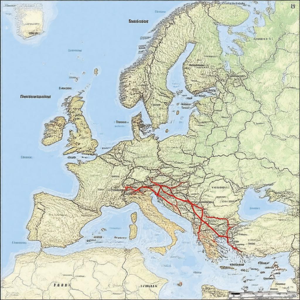 AI-created image of European route E01