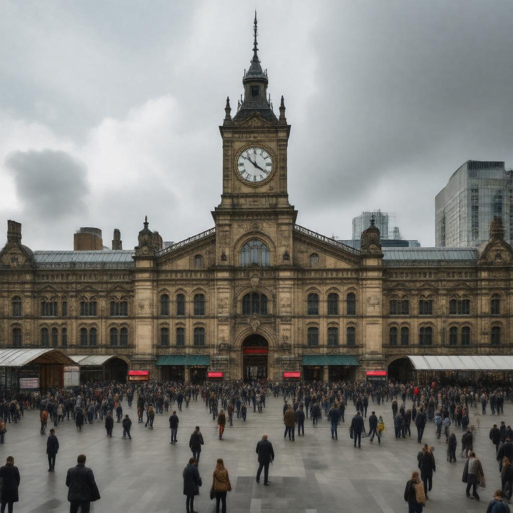 AI-created image of Euston railway station