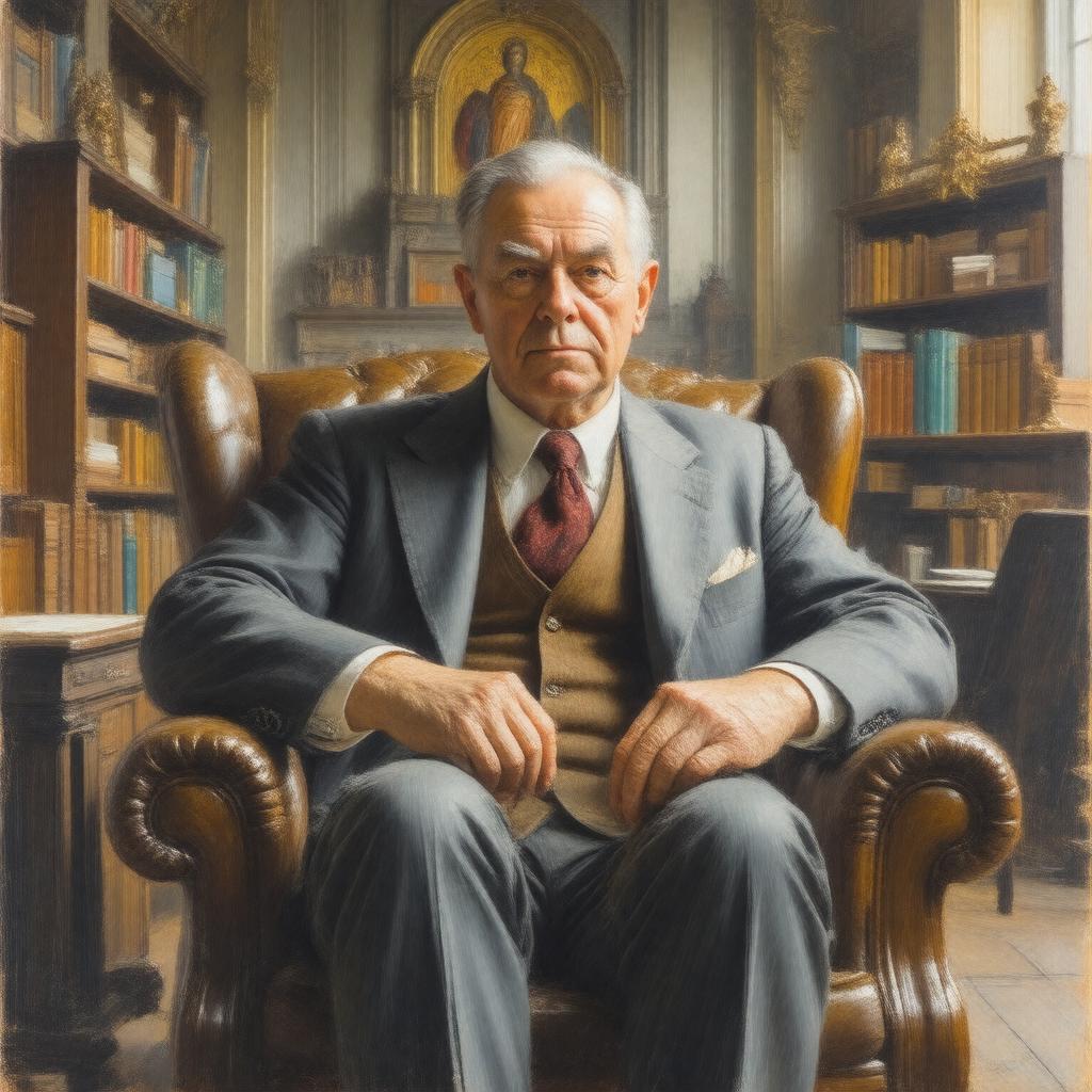 AI-created image of Evelyn Waugh