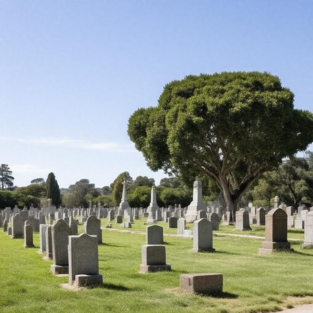 AI-created image of Evergreen Cemetery, Oakland, California