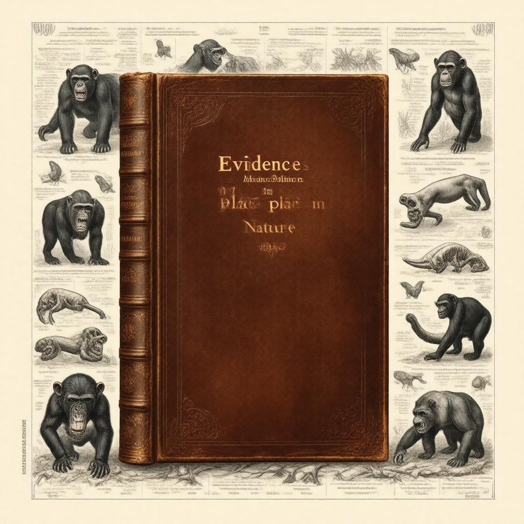 AI-created image of Evidence as to Man's Place in Nature