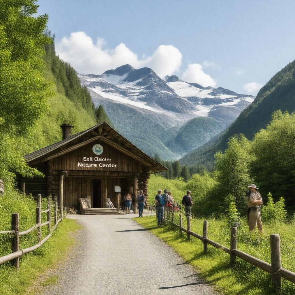 Click to view larger image AI-created image of Exit Glacier Nature Center