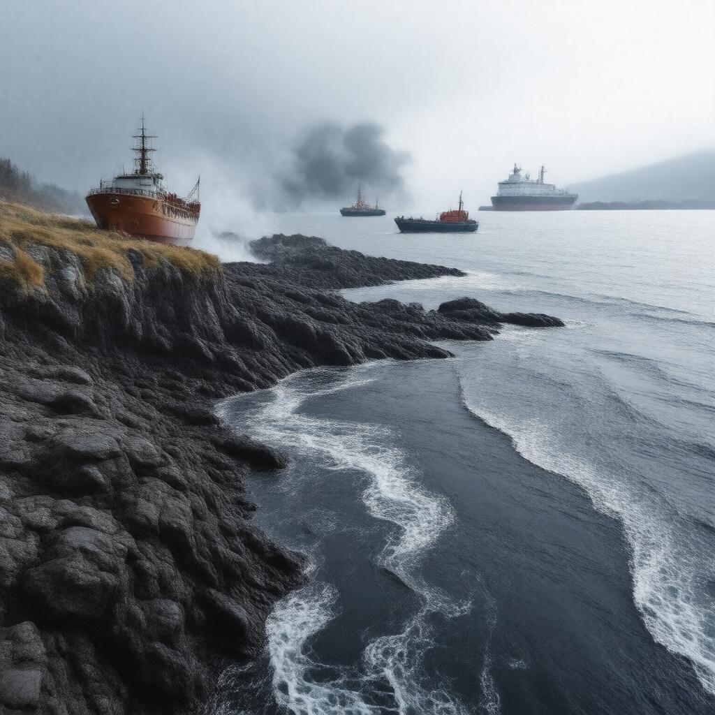 AI-created image of Exxon Valdez oil spill
