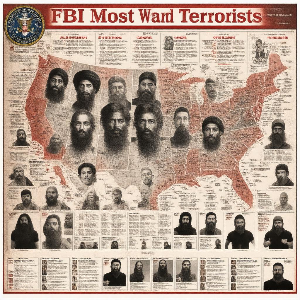 AI-created image of FBI Most Wanted Terrorists list