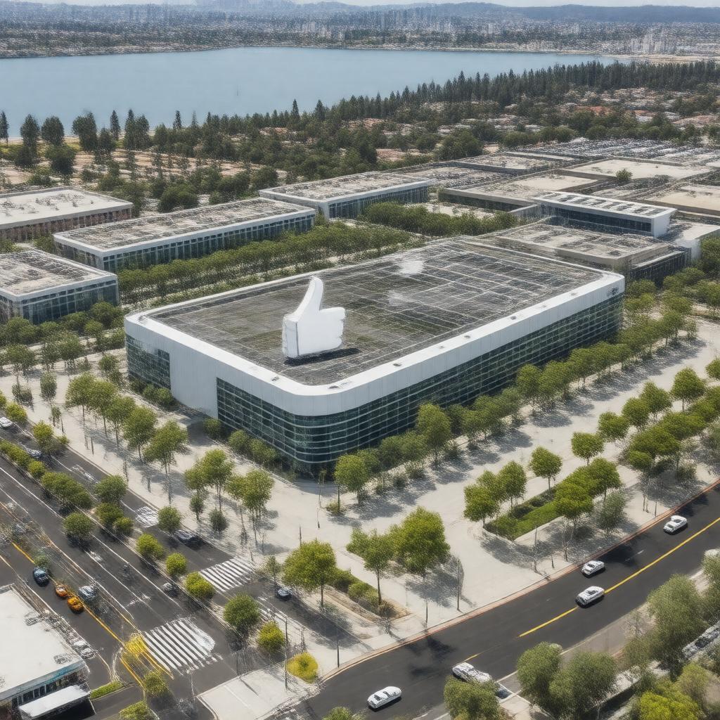 Click to view larger image AI-created image of Facebook headquarters