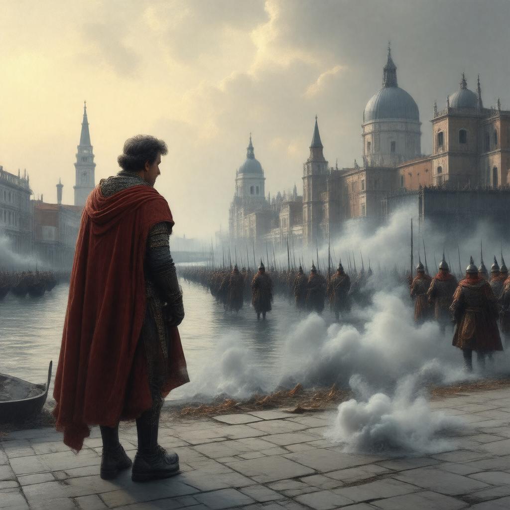 Click to view larger image AI-created image of Fall of the Republic of Venice