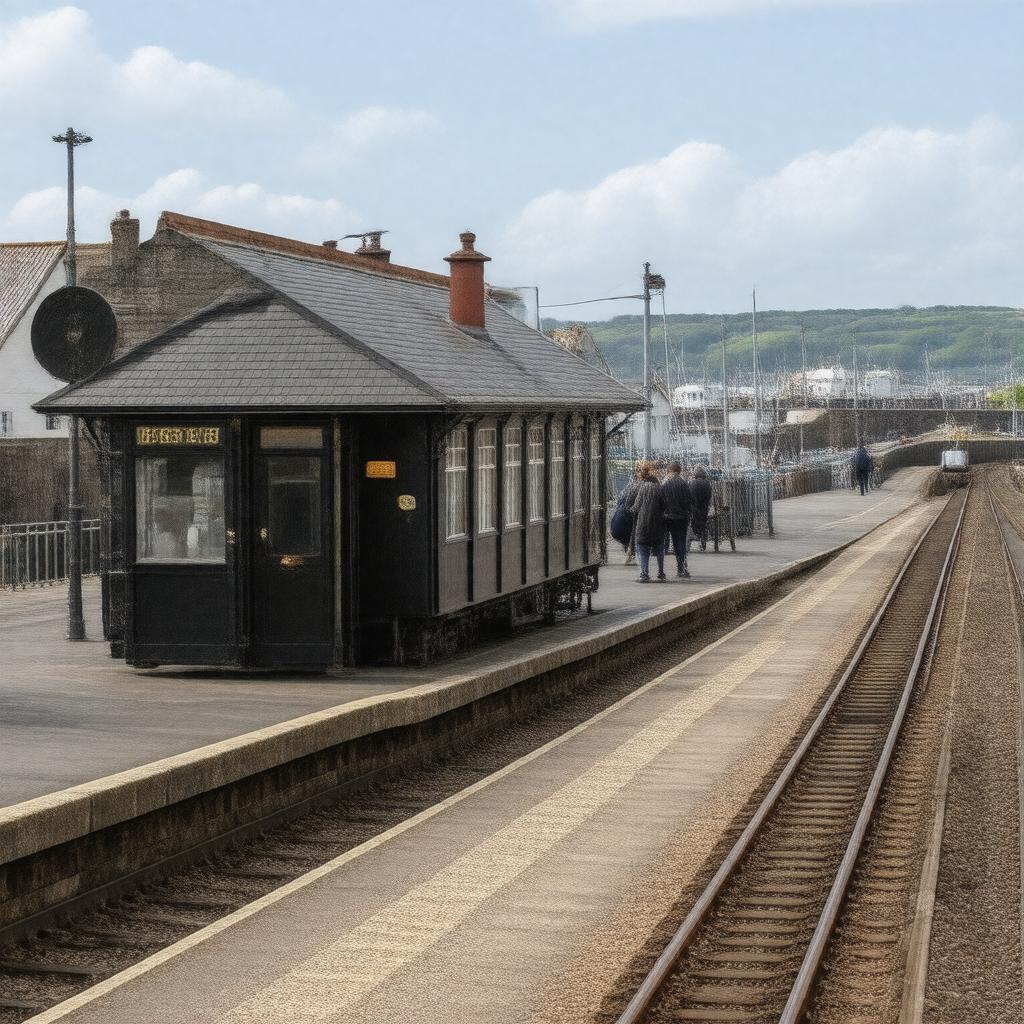 AI-created image of Falmouth Docks railway station