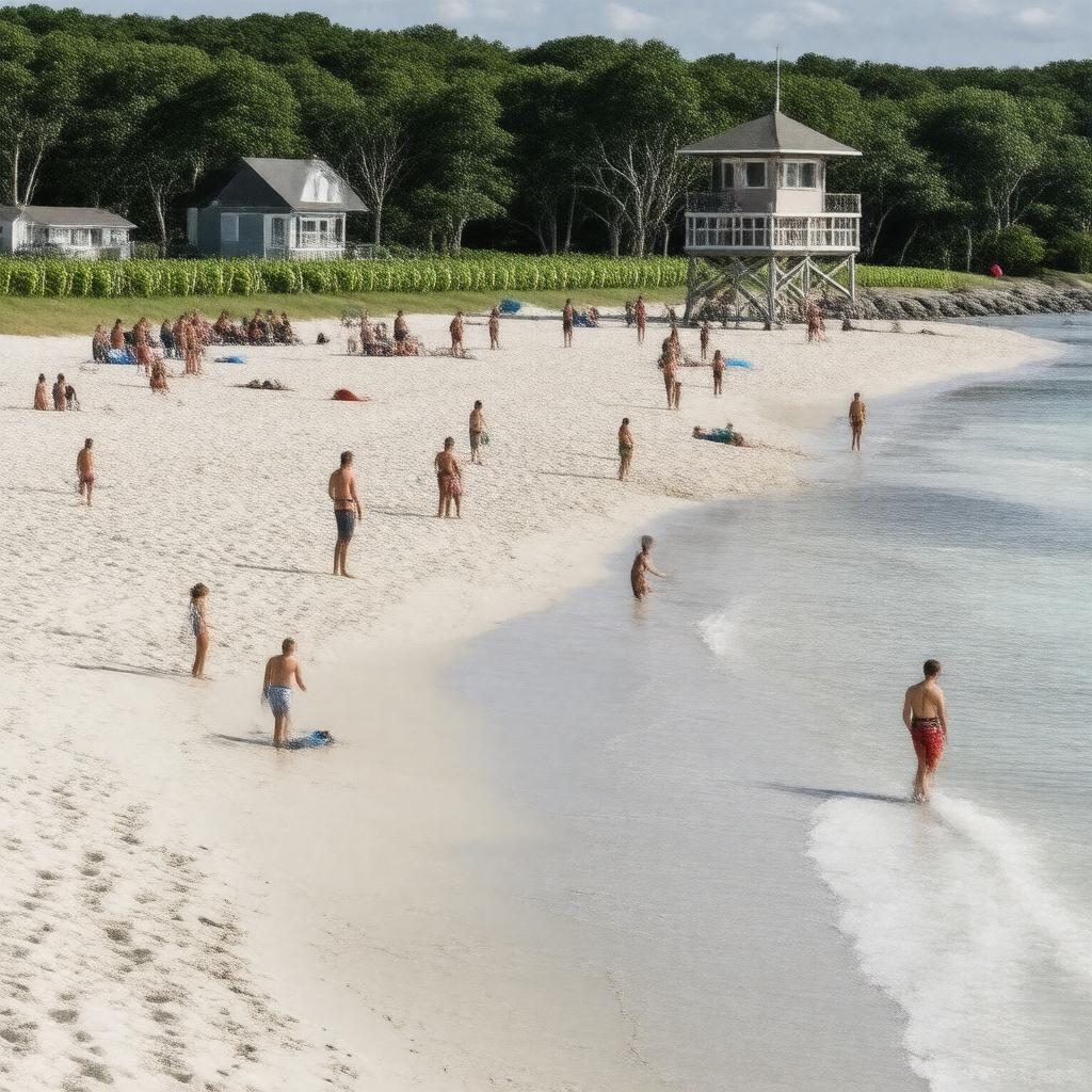 Click to view larger image AI-created image of Falmouth Heights Beach
