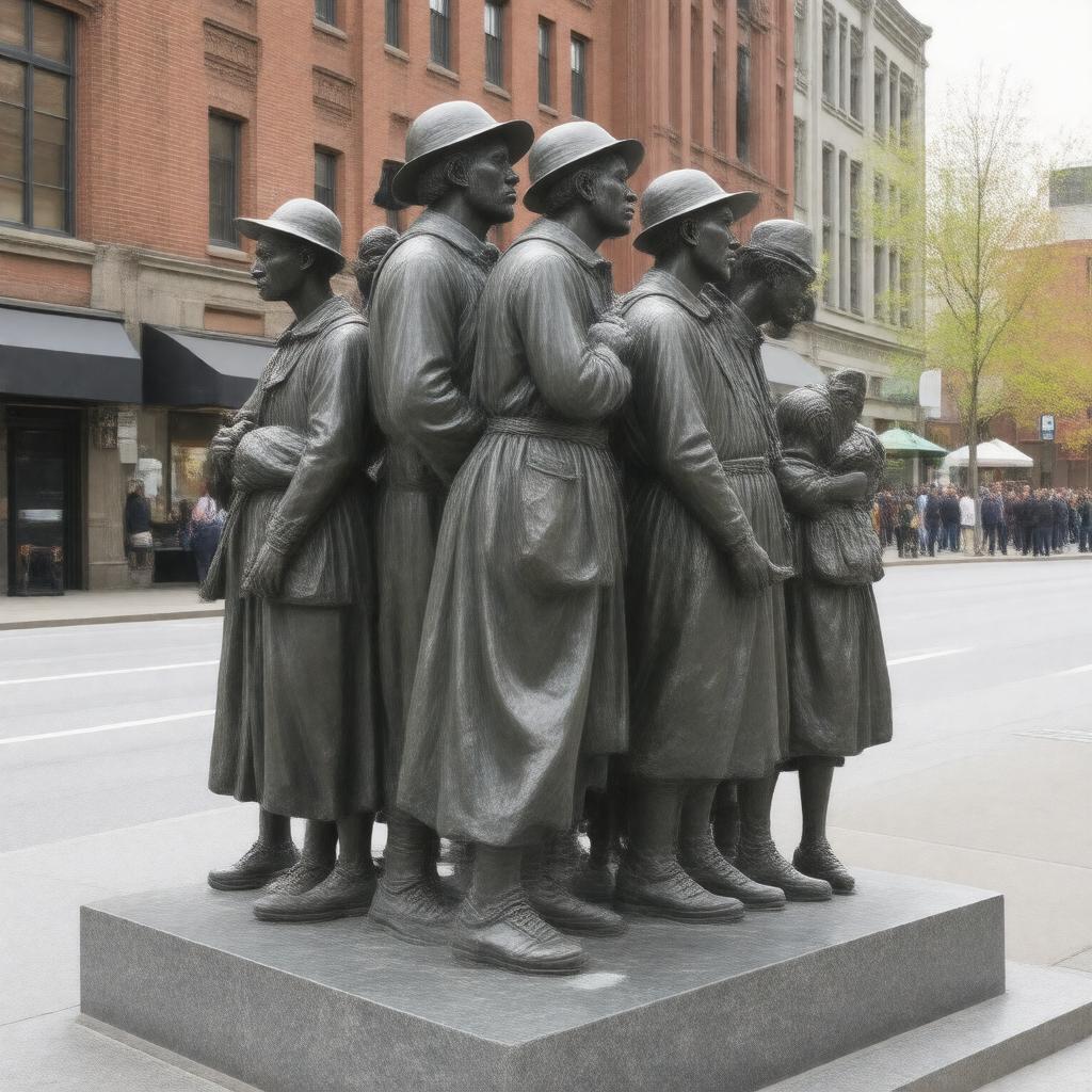 AI-created image of Famine Memorial, Boston