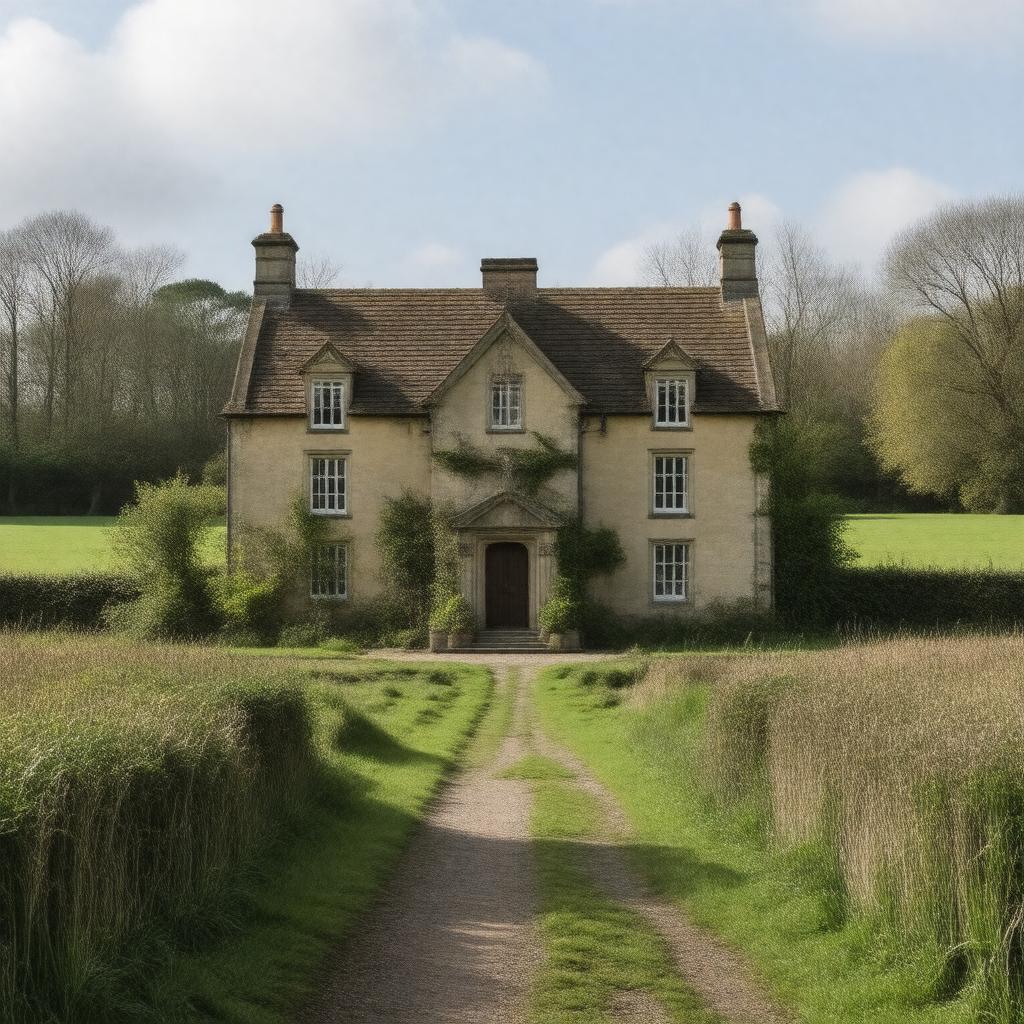 AI-created image of Farm Hall, Godmanchester, England