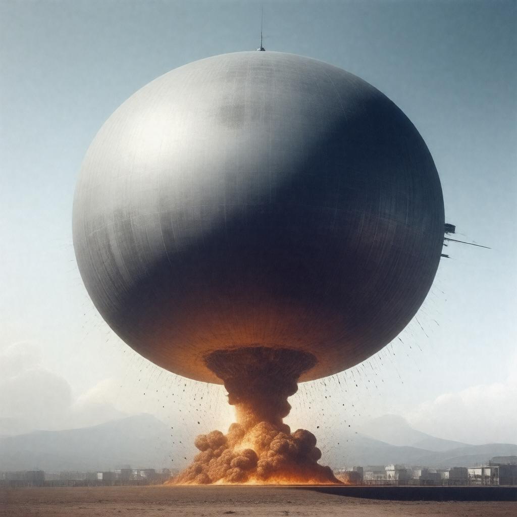 Click to view larger image AI-created image of Fat Man atomic bomb