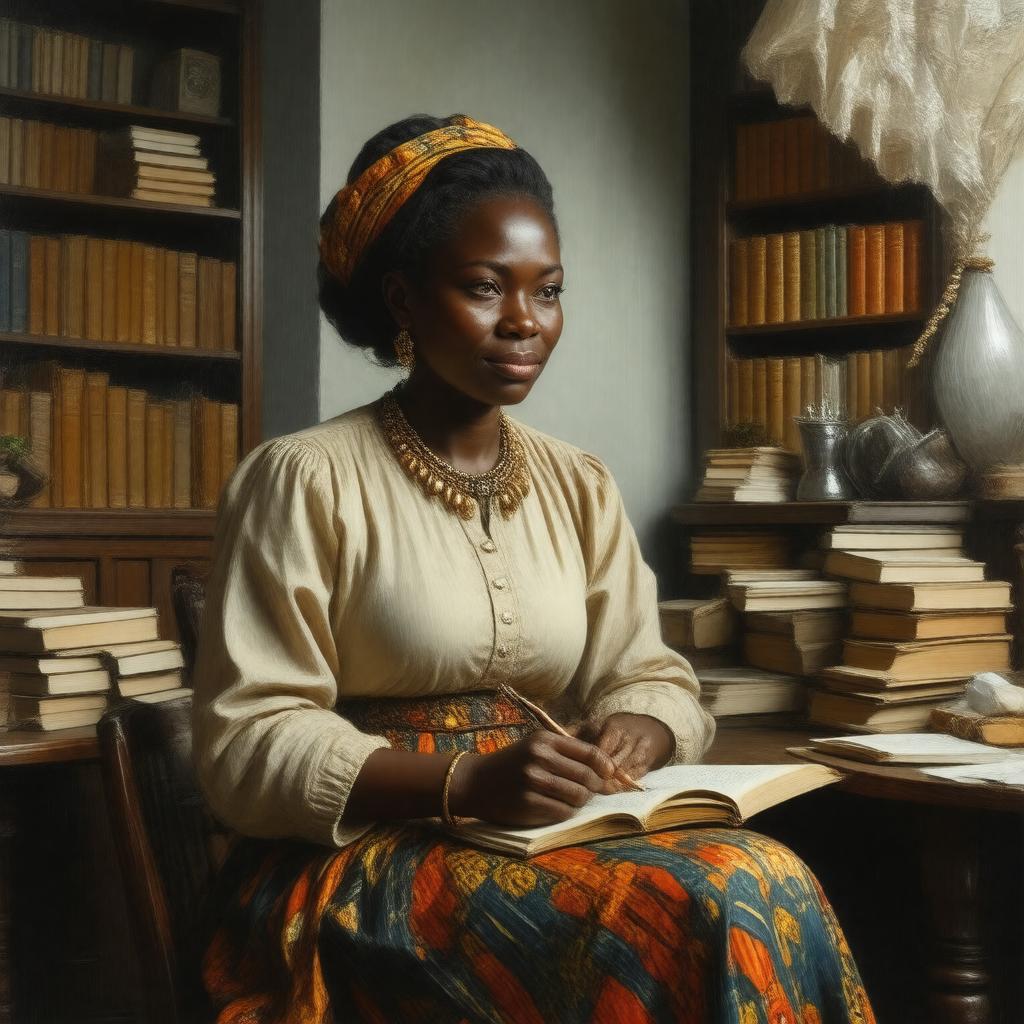 Click to view larger image AI-created image of Fatou Diome