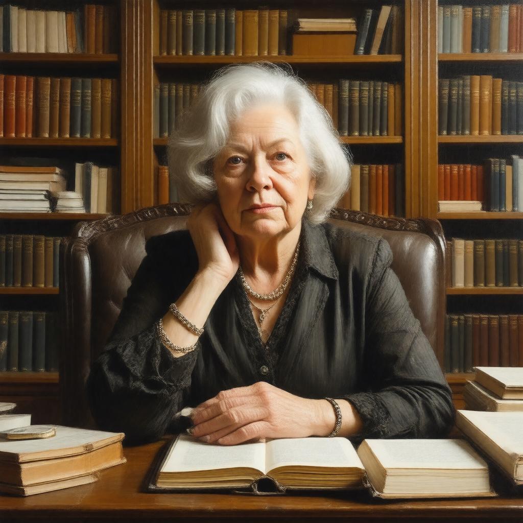 AI-created image of Fay Weldon