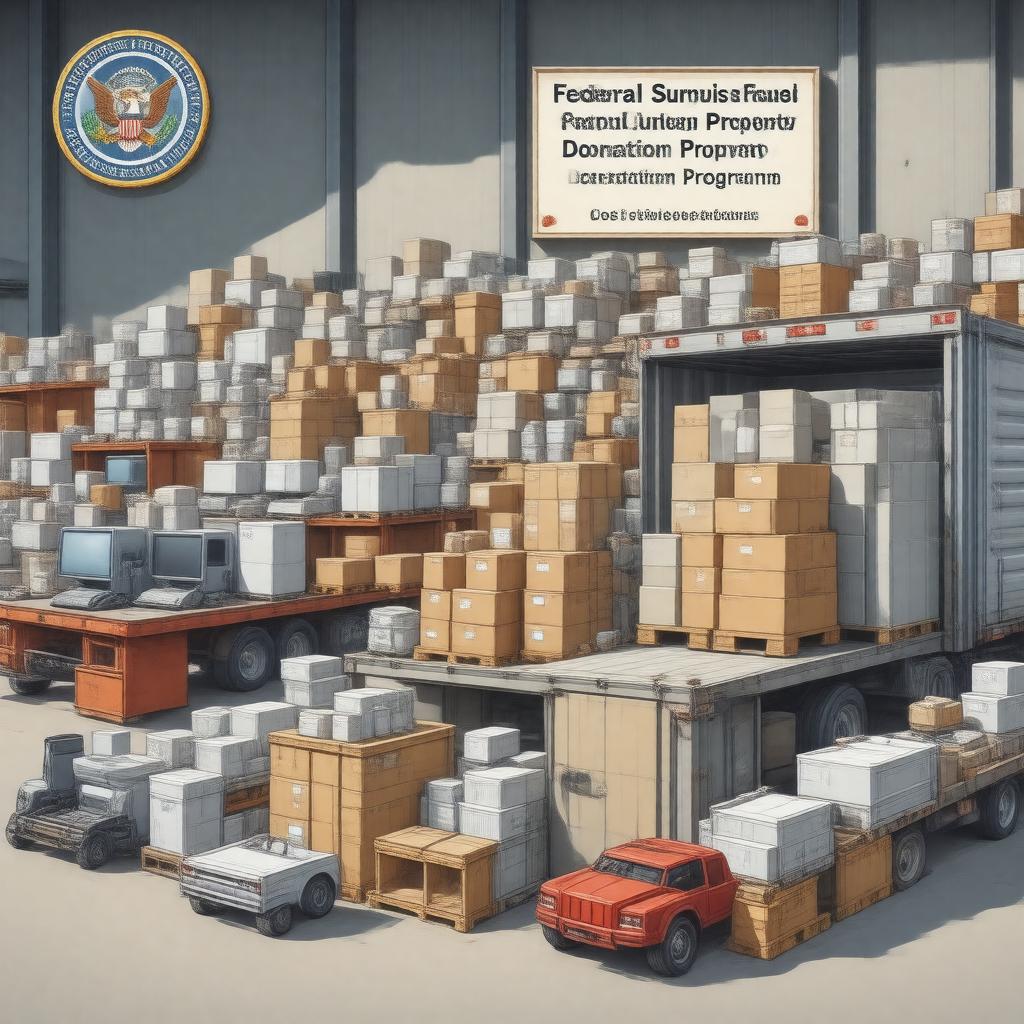 Click to view larger image AI-created image of Federal Surplus Personal Property Donation Program