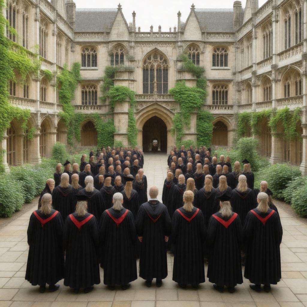 AI-created image of Fellows of Magdalen College, Oxford