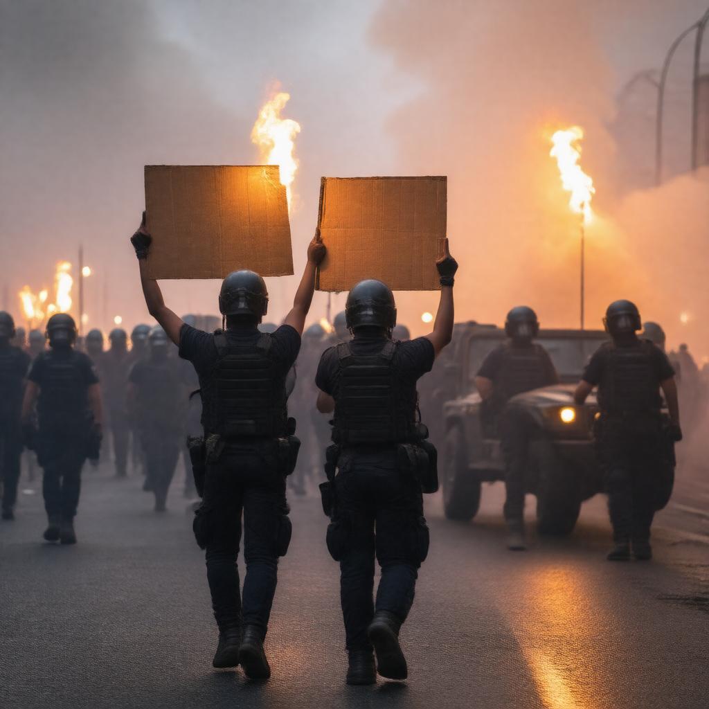 AI-created image of Ferguson protests