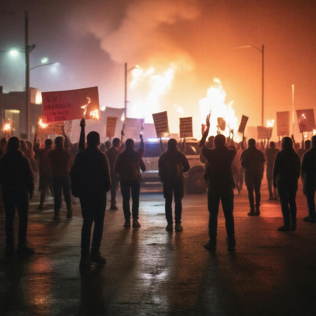 Click to view larger image AI-created image of Ferguson unrest