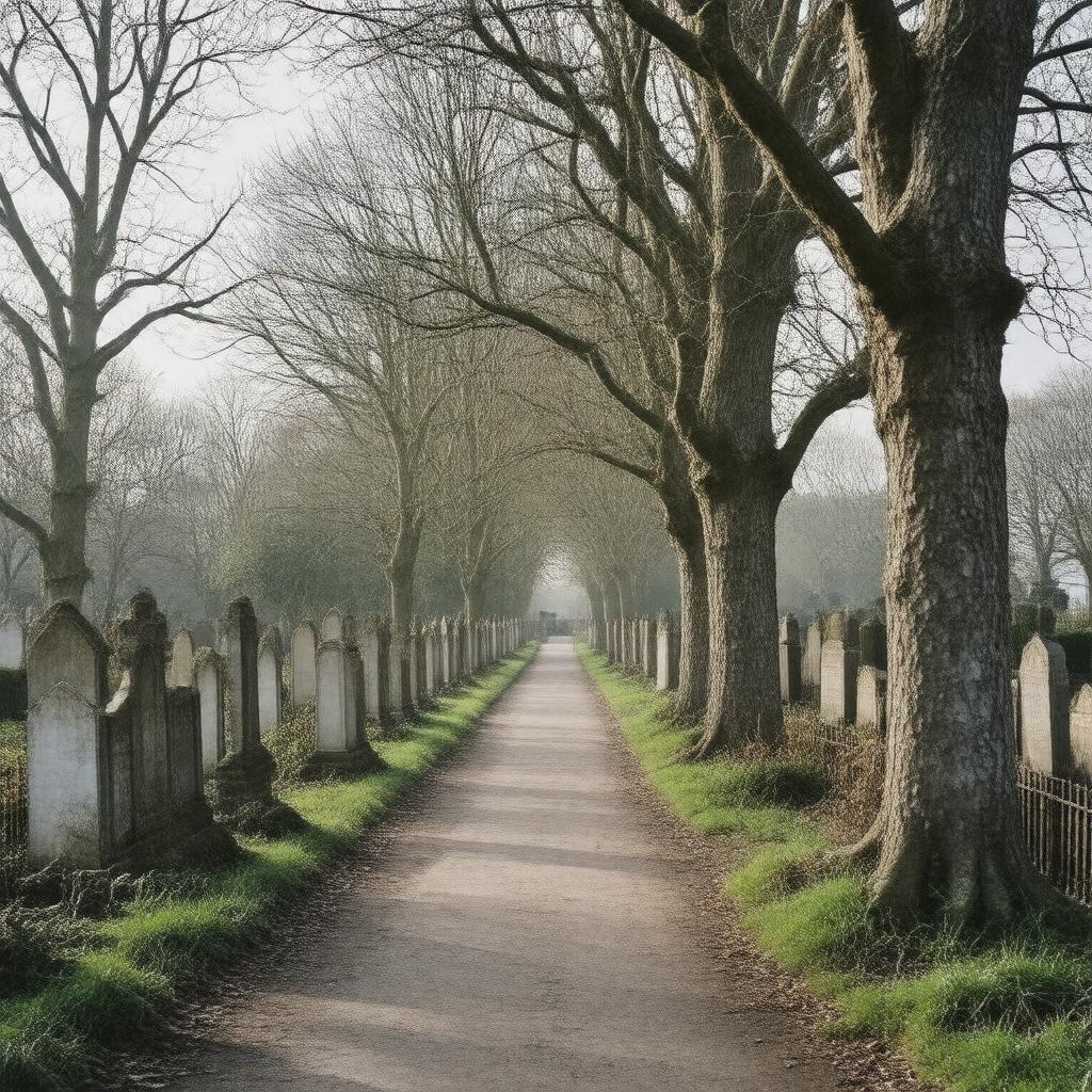 AI-created image of Finchley Cemetery, London