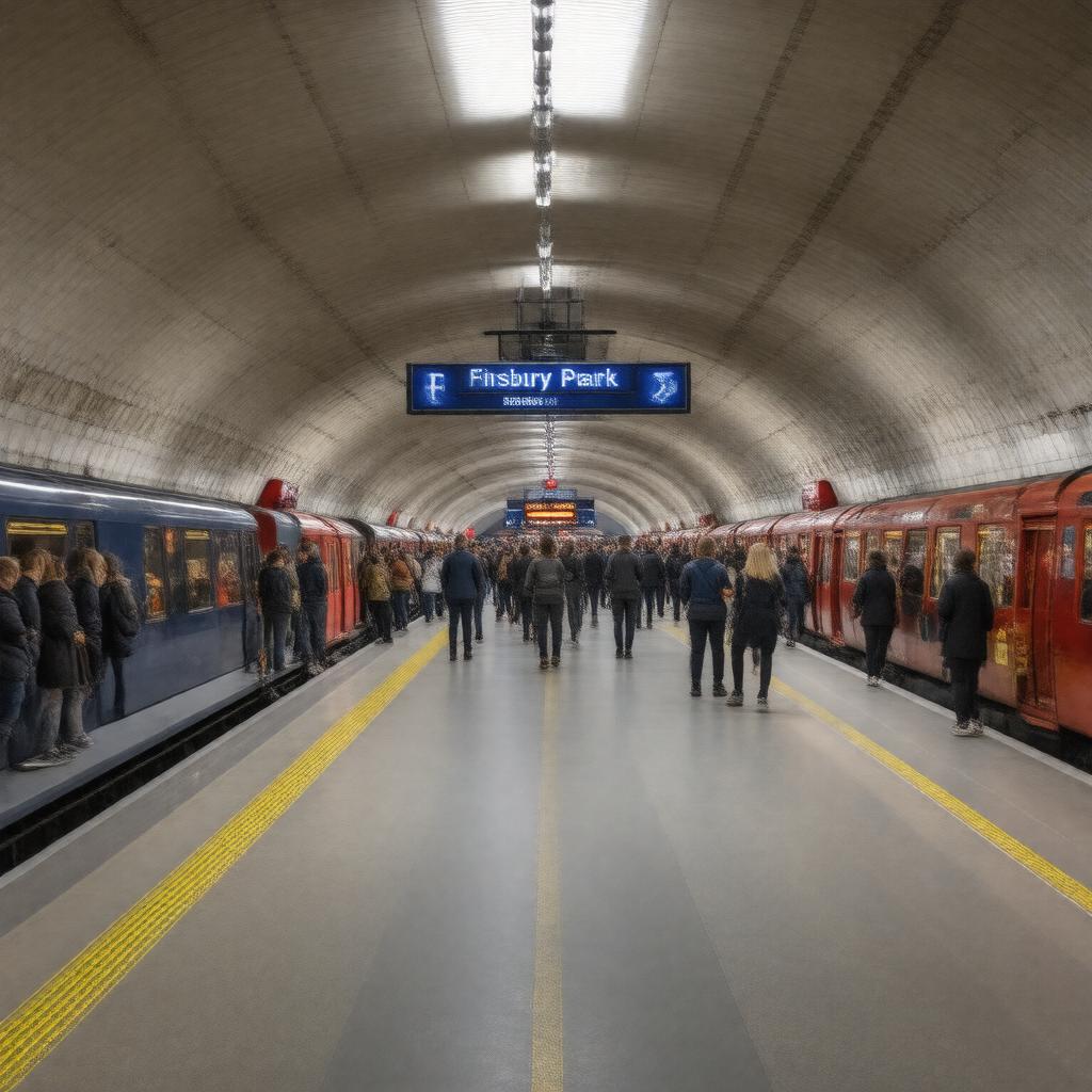 AI-created image of Finsbury Park Underground Station