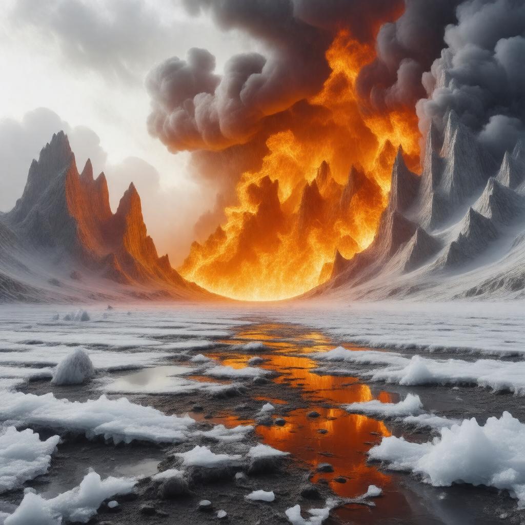 AI-created image of Fire and Ice