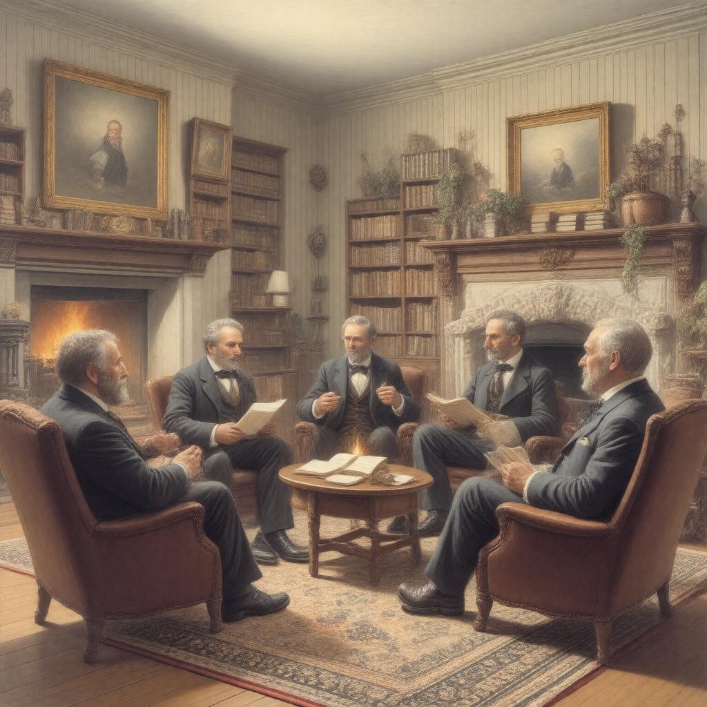 Click to view larger image AI-created image of Fireside Poets