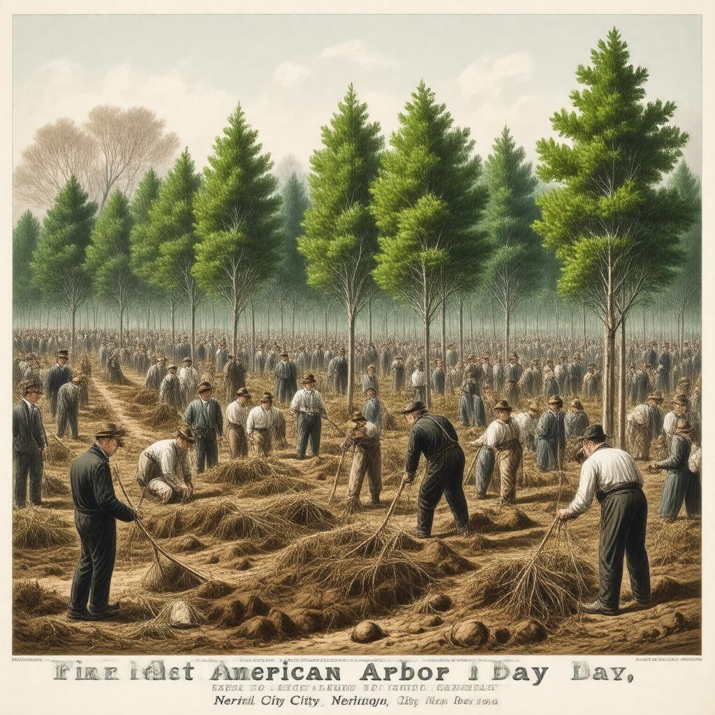AI-created image of First American Arbor Day celebration