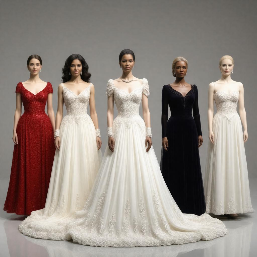 Click to view larger image AI-created image of First Ladies' Inaugural Gowns