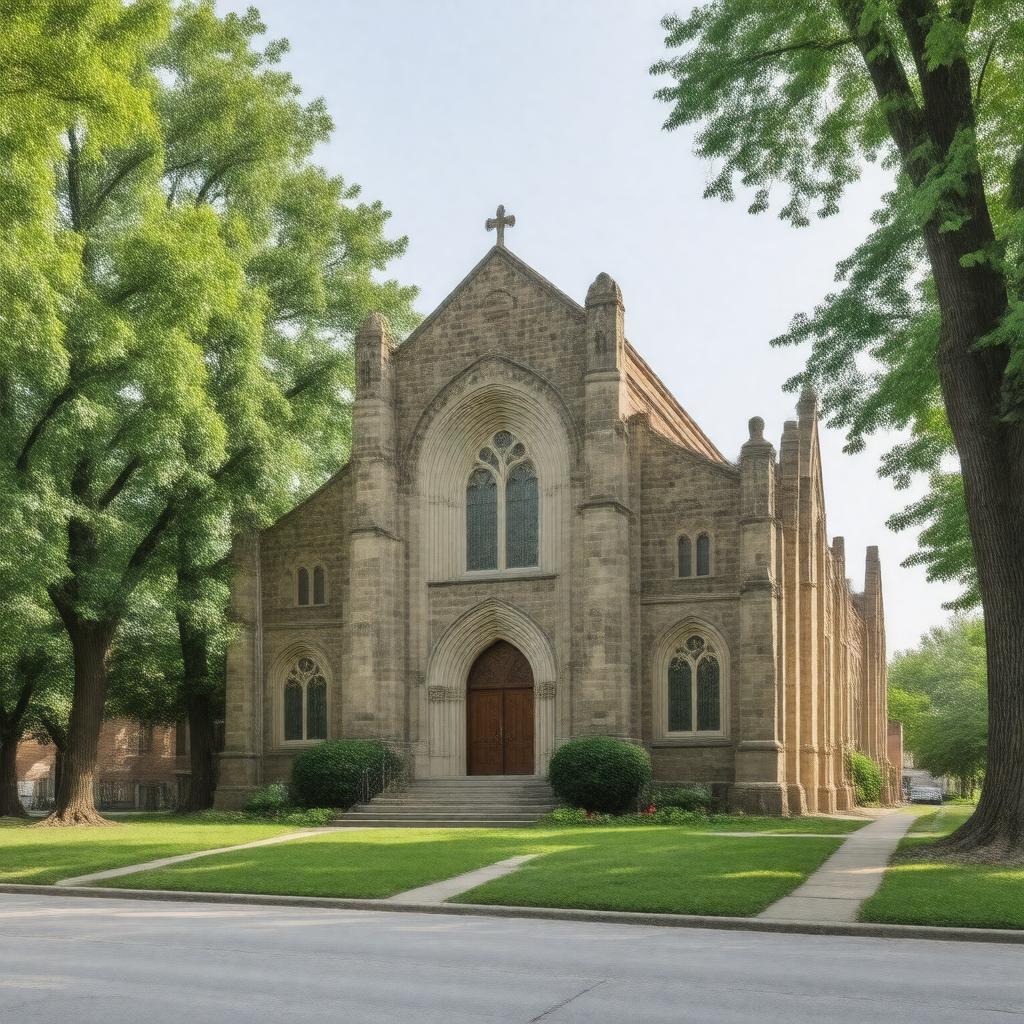 Click to view larger image AI-created image of First Universalist Church of Buffalo