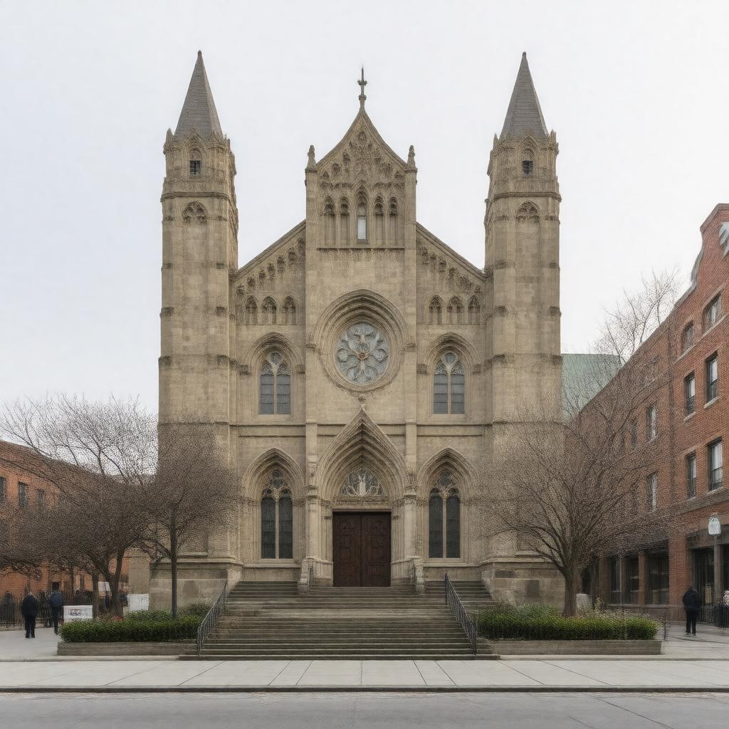 Click to view larger image AI-created image of First Universalist Church of Detroit