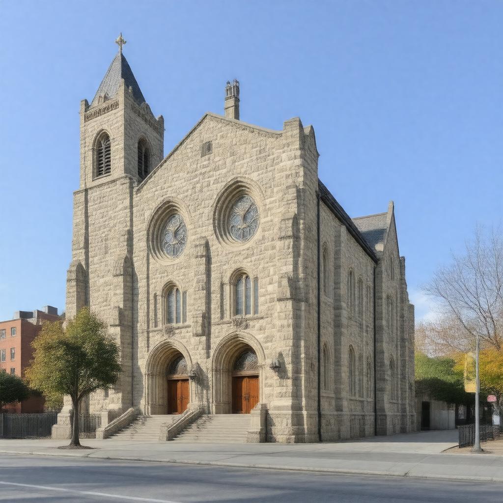 Click to view larger image AI-created image of First Universalist Church of Rochester