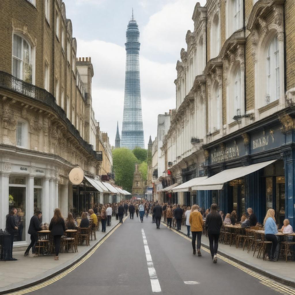 AI-created image of Fitzrovia, London, England