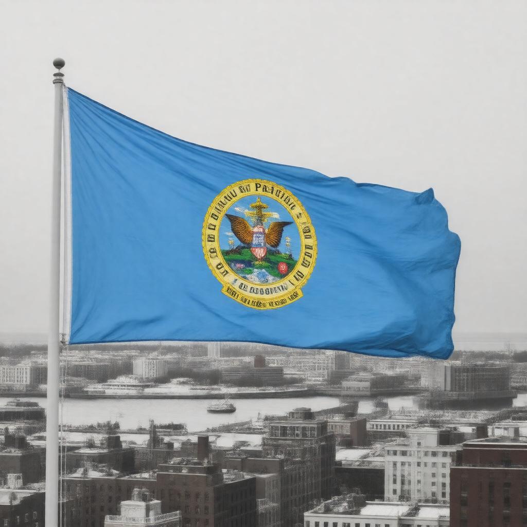 Click to view larger image AI-created image of Flag of Boston