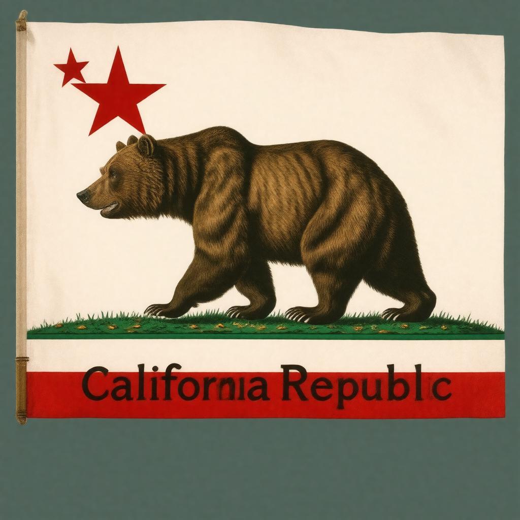 Click to view larger image AI-created image of Flag of California