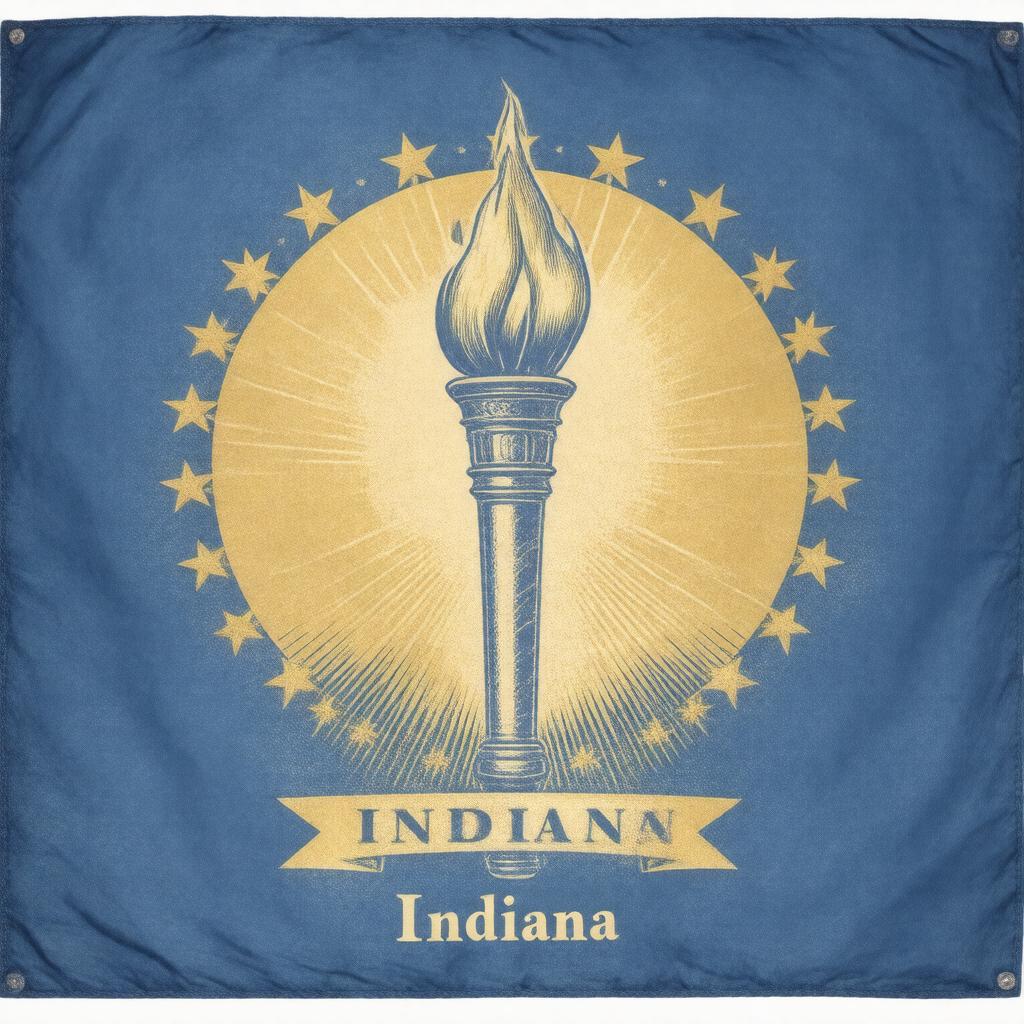 Click to view larger image AI-created image of Flag of Indiana
