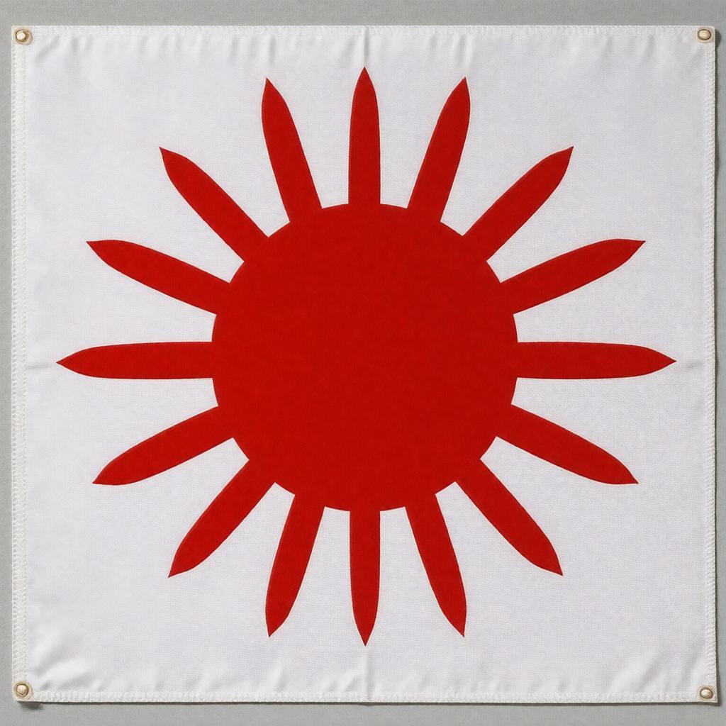 Click to view larger image AI-created image of Flag of Japan (Rising Sun)