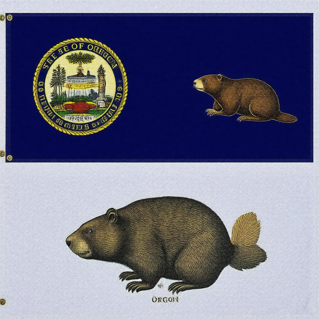 Click to view larger image AI-created image of Flag of Oregon