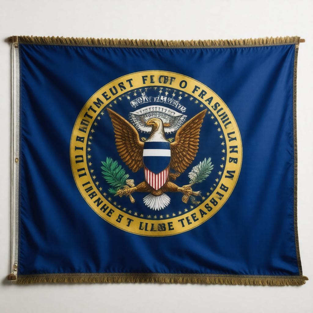 Click to view larger image AI-created image of Flag of the United States Department of the Treasury