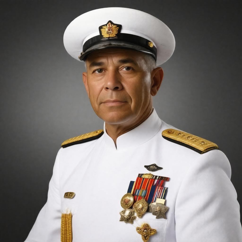 Click to view larger image AI-created image of Fleet Admiral Raymond A. Spruance