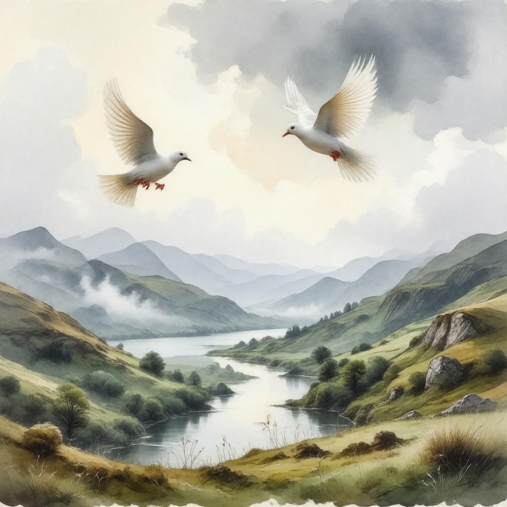 AI-created image of Flight of the Doves
